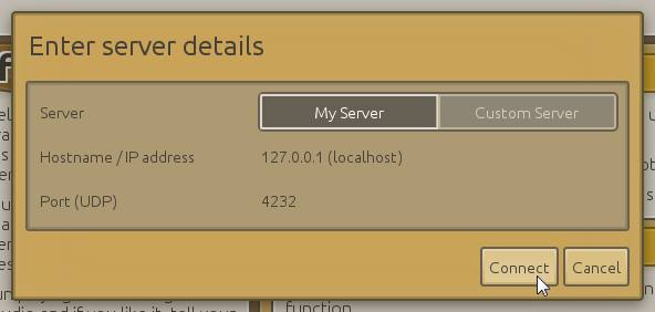 Enter server details